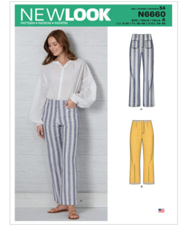 New Look N6660 Misses High Waisted Flared Trousers Pattern