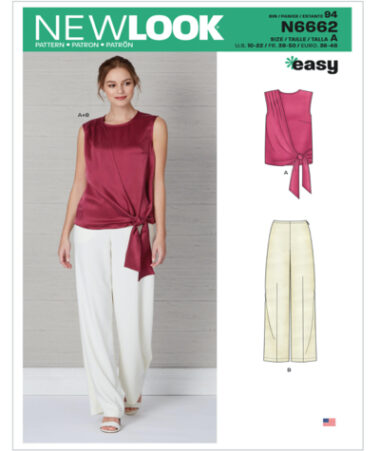 New Look N6662 Misses Drape Top and Wide Leg Trousers sewing Pattern