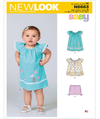 New Look N6663 Infants Dress Top and Trousers Sewing Pattern