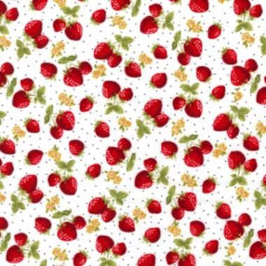 Summer Strawberries Rose and Hubble Fabric