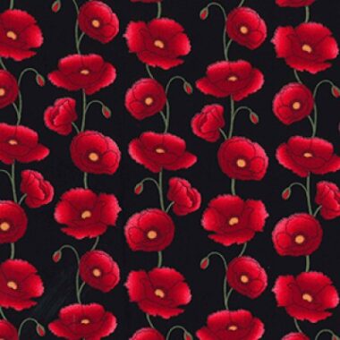 Poppy Fields Rose and Hubble Fabric