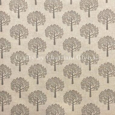 Grey Tree Mulberry Bush Linen Canvas Fabric
