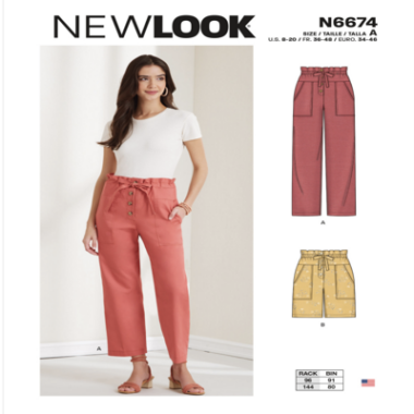 New Look N6674 Misses Trousers and Shorts Sewing Pattern