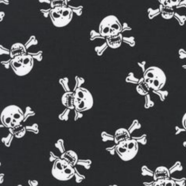 Skull and Crossbone poly cotton fabric