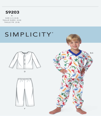 Simplicity Sewing Pattern S9203 Childrens/Boys Tops, Shorts and Pants