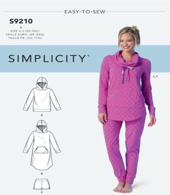 Simplicity Sewing Pattern S9210 Misses Tops, Dress, Shorts, Pants and Slippers