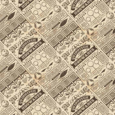 Newspaper Quidditch  Cotton Fabric