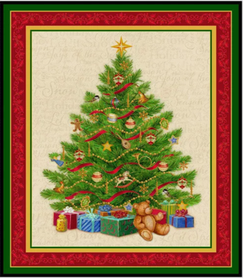 Christmas Tree Fabric Panel By Liza Bea