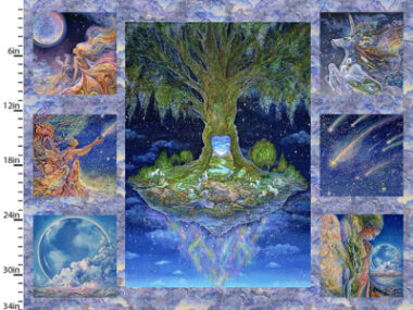 Celestial Journey Tree Panel 3 Wishes Cotton Fabric