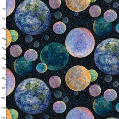Celestial Journey Planets 3 Wishes Cotton Fabric