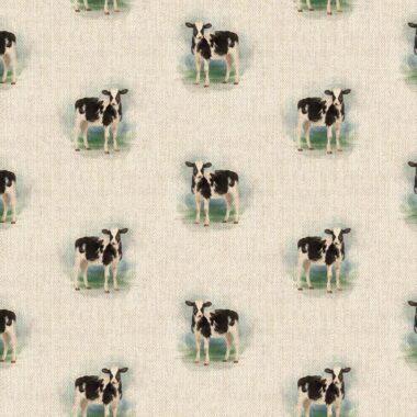 Cow All Over Linen Style Canvas Fabric