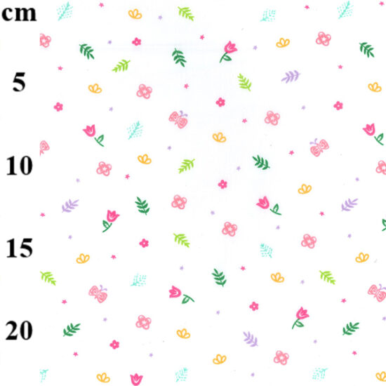 Pastel Flower Poly Cotton Fabric
