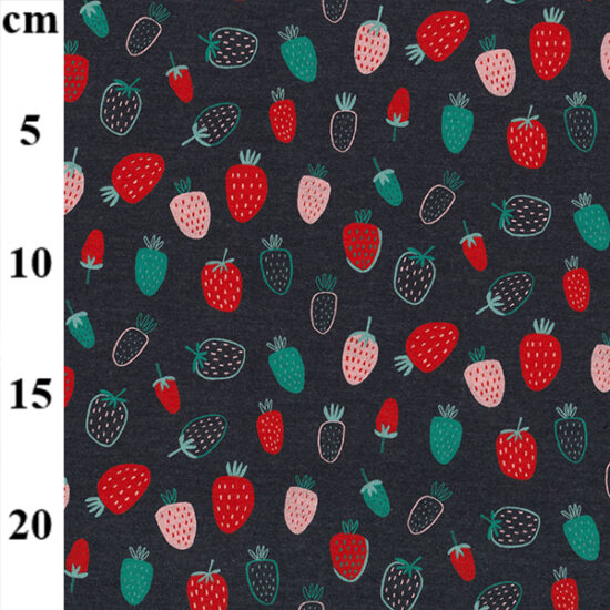Strawberries Spandex Jersey John Louden Fabric