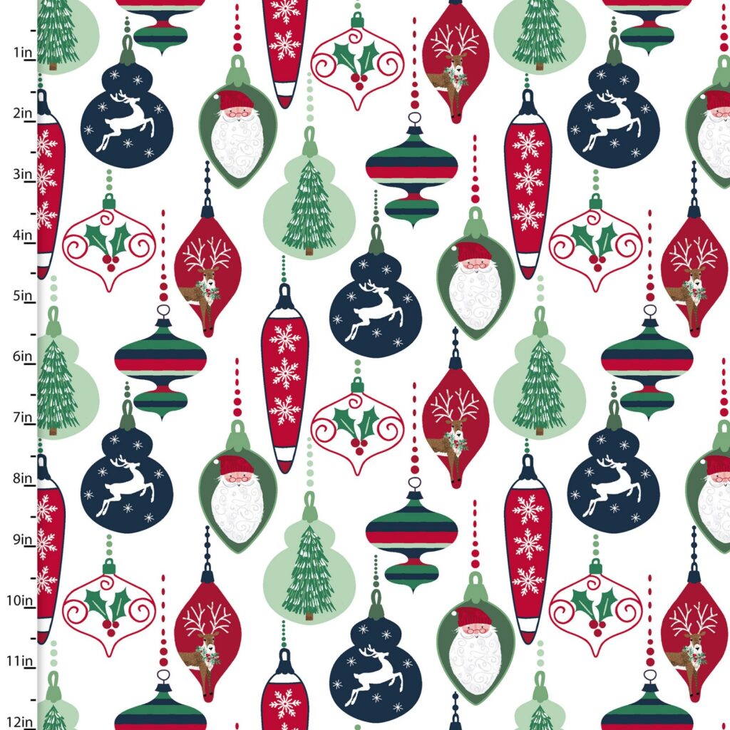 Believe Christmas Baubles 3 Wishes Fabric – Remnant House Fabric